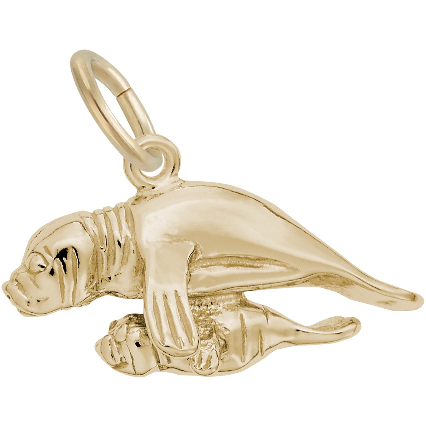 Manatee w/Calf Charm - Metal - Sterling Silver