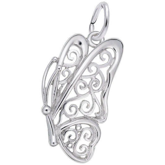 Sterling Silver Filigree Butterfly Charm