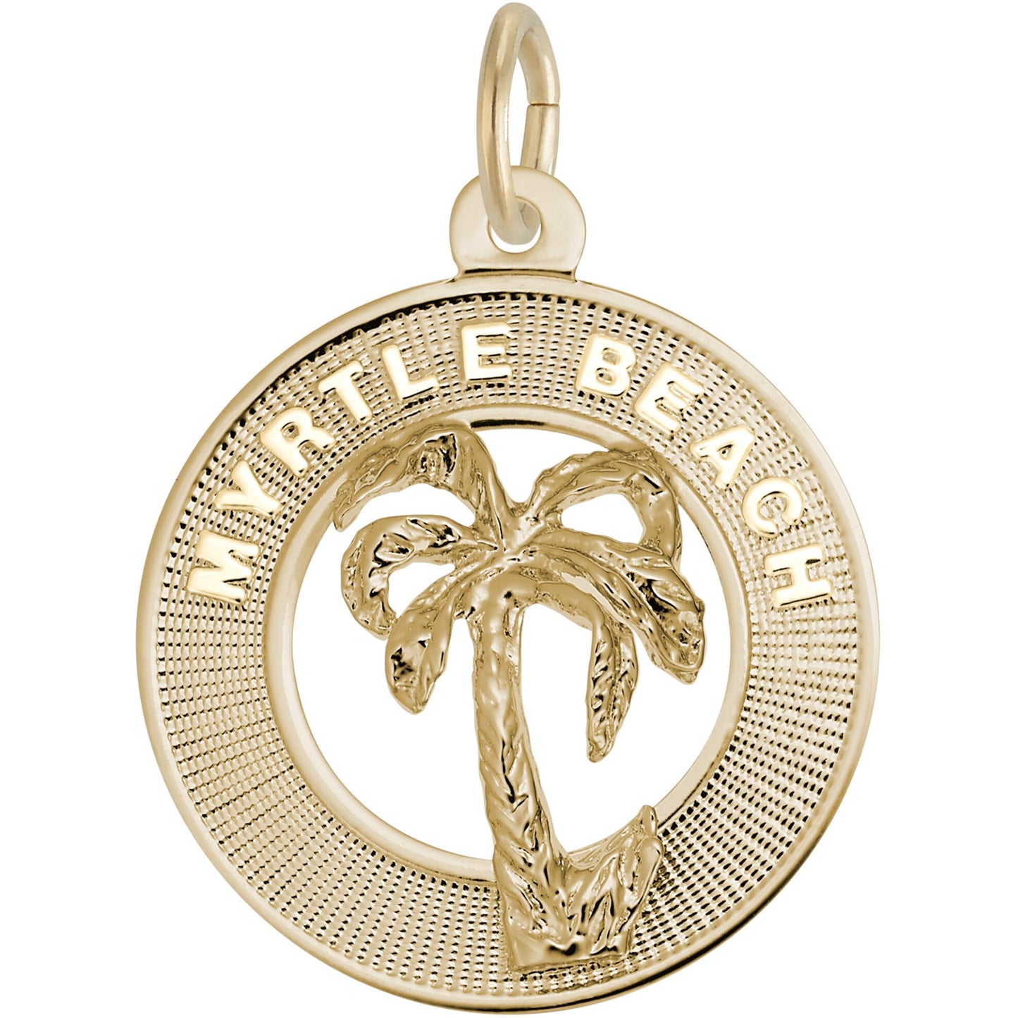 Myrtle Beach Palm Tree Ring Charm - Metal - Sterling Silver