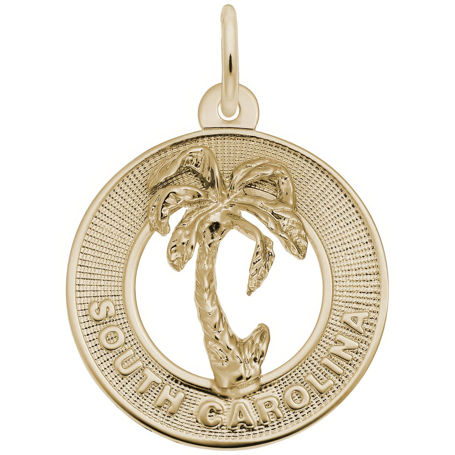 South Carolina Palm Tree Ring Charm - Metal - Sterling Silver