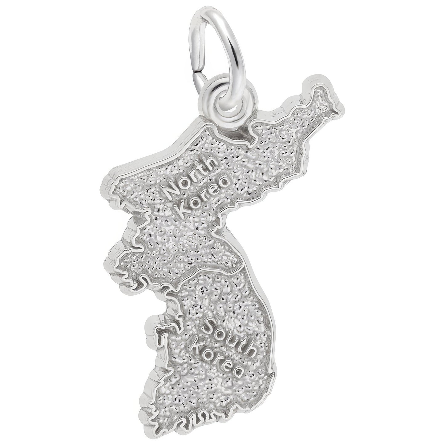 Korea Map Charm - Metal - Sterling Silver