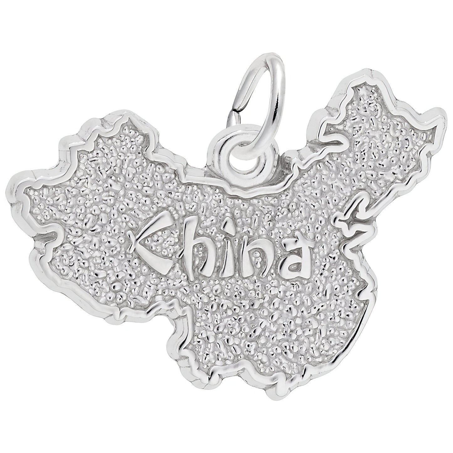 China Map Charm - Metal - Sterling Silver