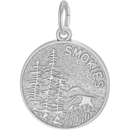 Smokies Mountain Scene Charm - Metal - Sterling Silver
