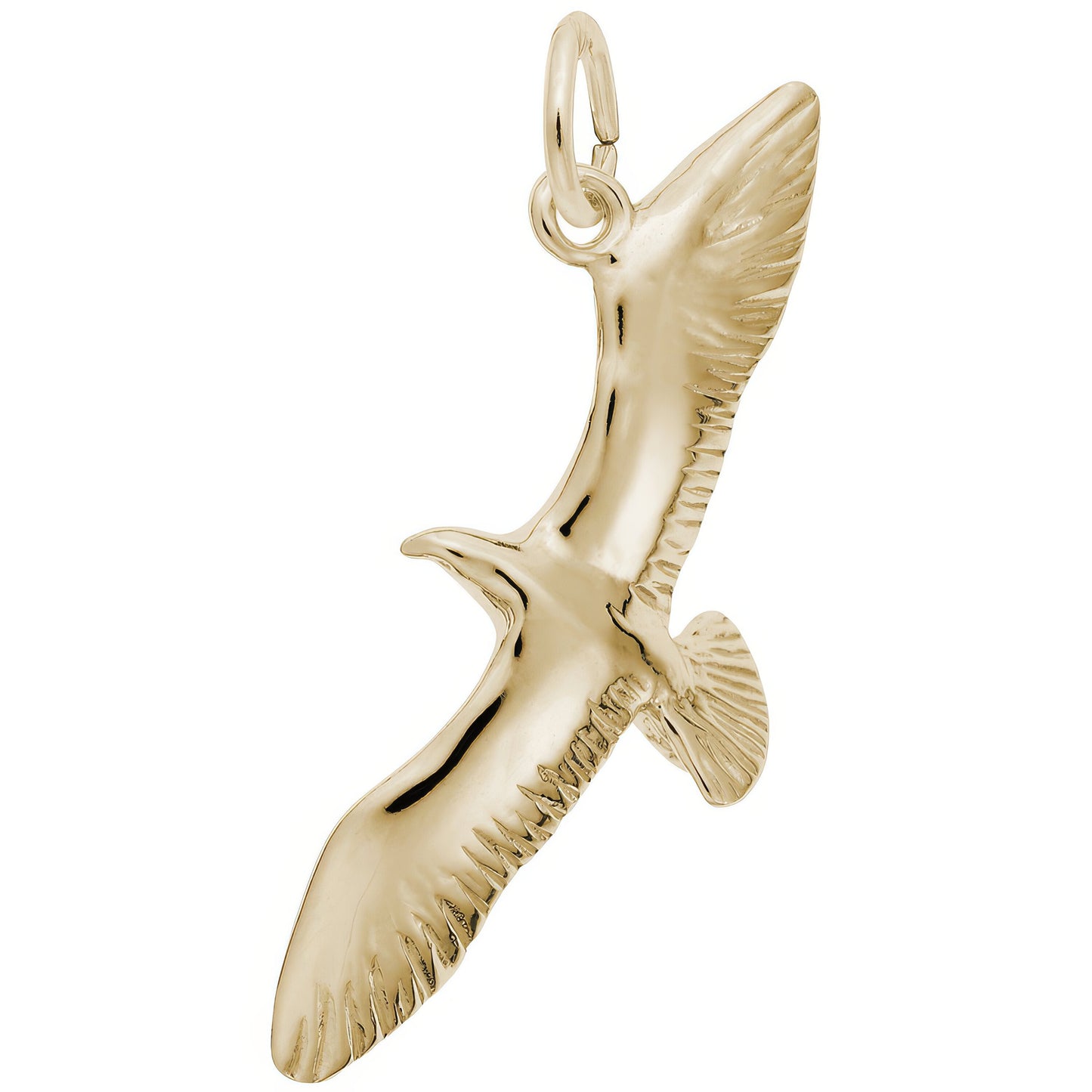Flying Seagull Charm - Metal - Sterling Silver