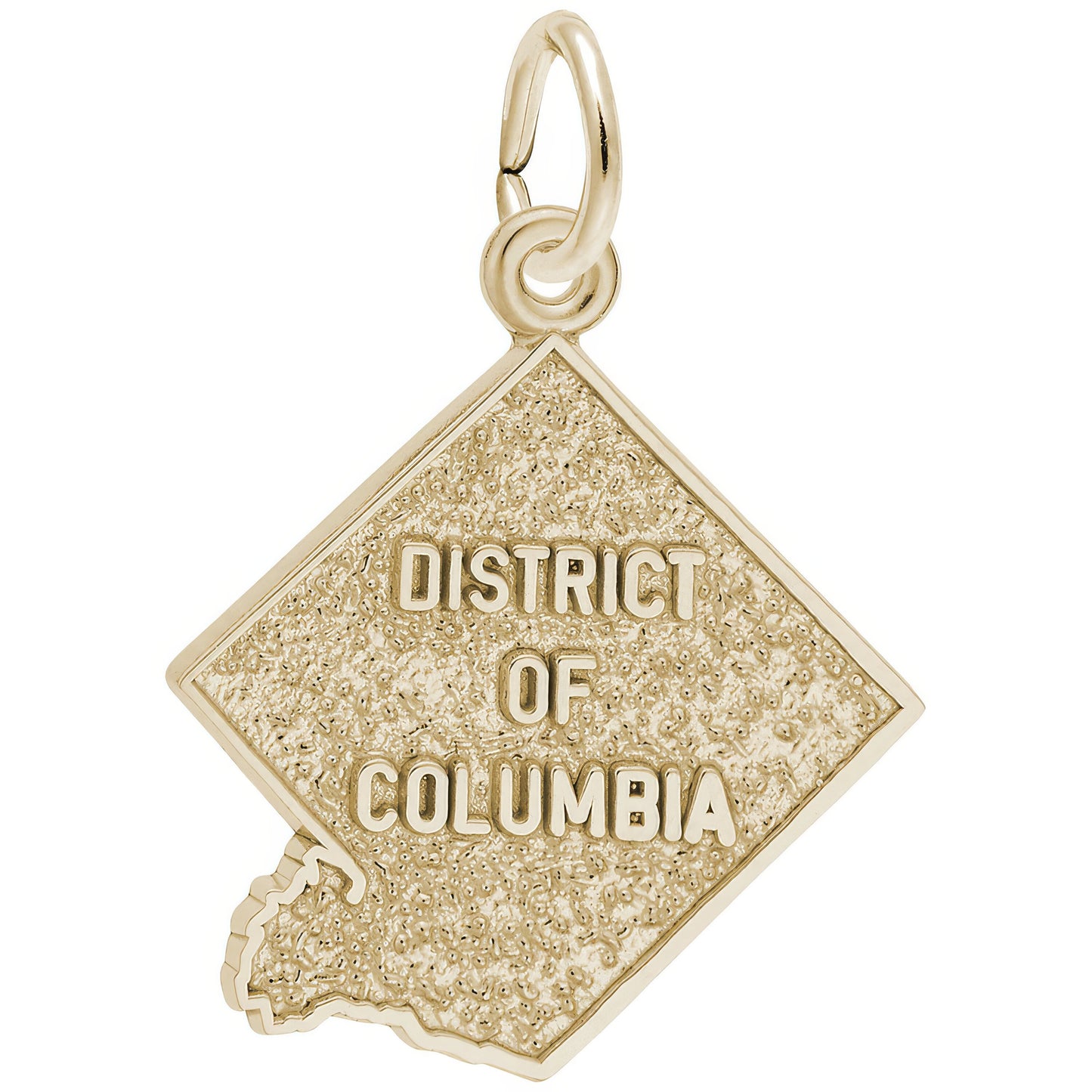 District of Columbia Map Charm - Metal - Sterling Silver