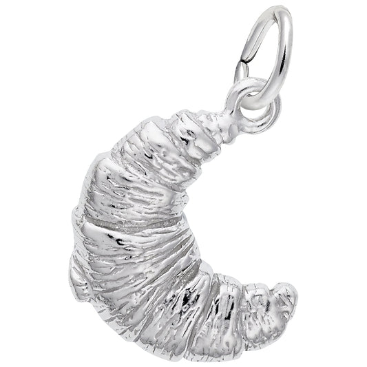 Croissant Charm - Metal - Sterling Silver