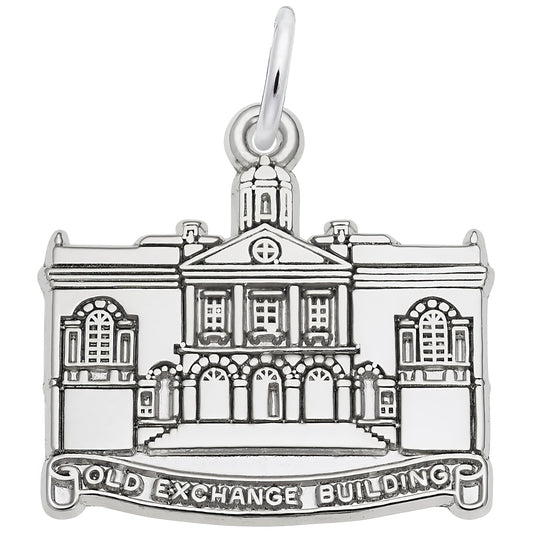 Old Exchange Building Charm - Metal - Sterling Silver