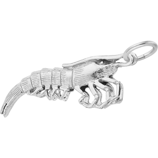 Shrimp Charm - Metal - Sterling Silver