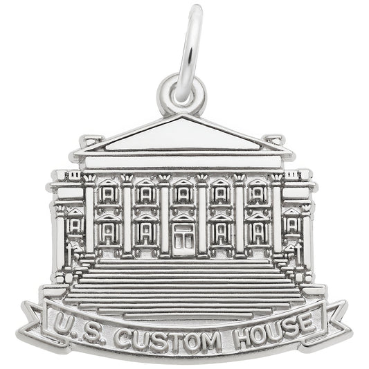 U.S. Custom House Charm - Metal - Sterling Silver
