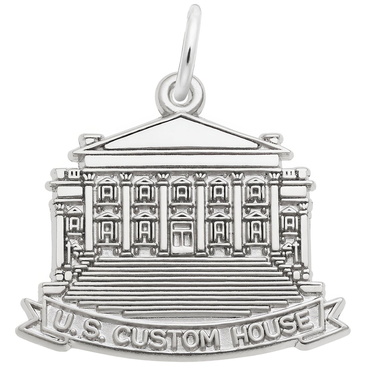 U.S. Custom House Charm - Metal - Sterling Silver