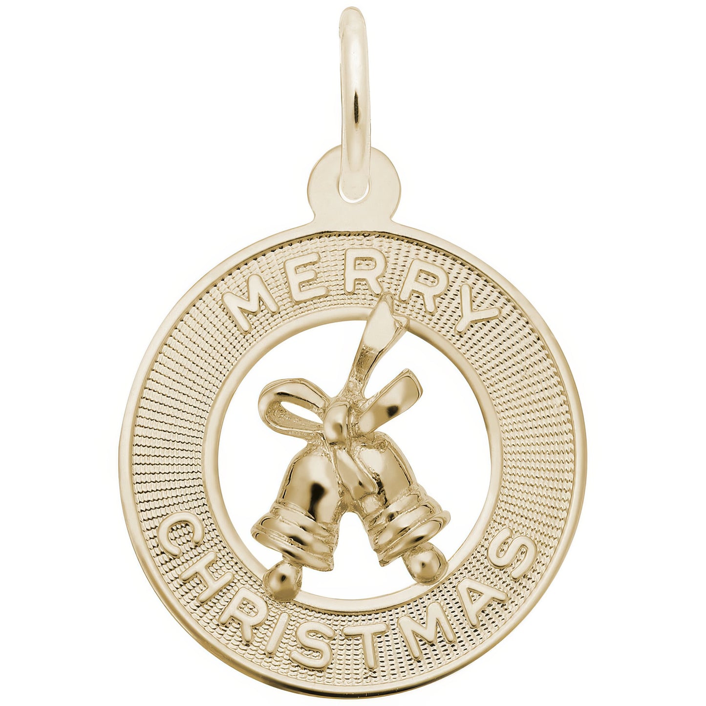 Merry Christmas Bells Charm - Metal - Sterling Silver