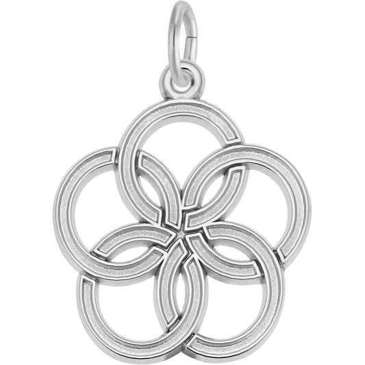 Five Rings Charm - Metal - Sterling Silver