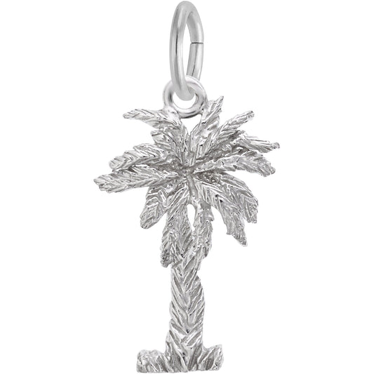 Palmetto 3D Charm - Metal - Sterling Silver