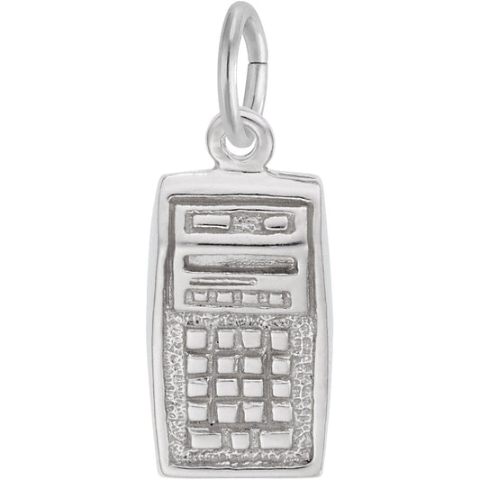 Calculator Charm - Metal - Sterling Silver