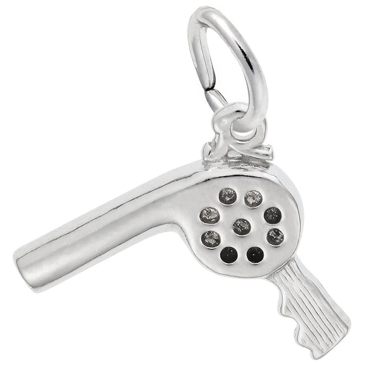 Charms Sterling Silver Hairdryer Charm