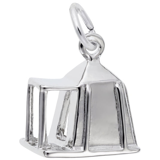 Camping Tent Charm - Metal - Sterling Silver