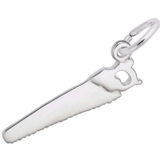 Hand Saw Charm - Metal - Sterling Silver
