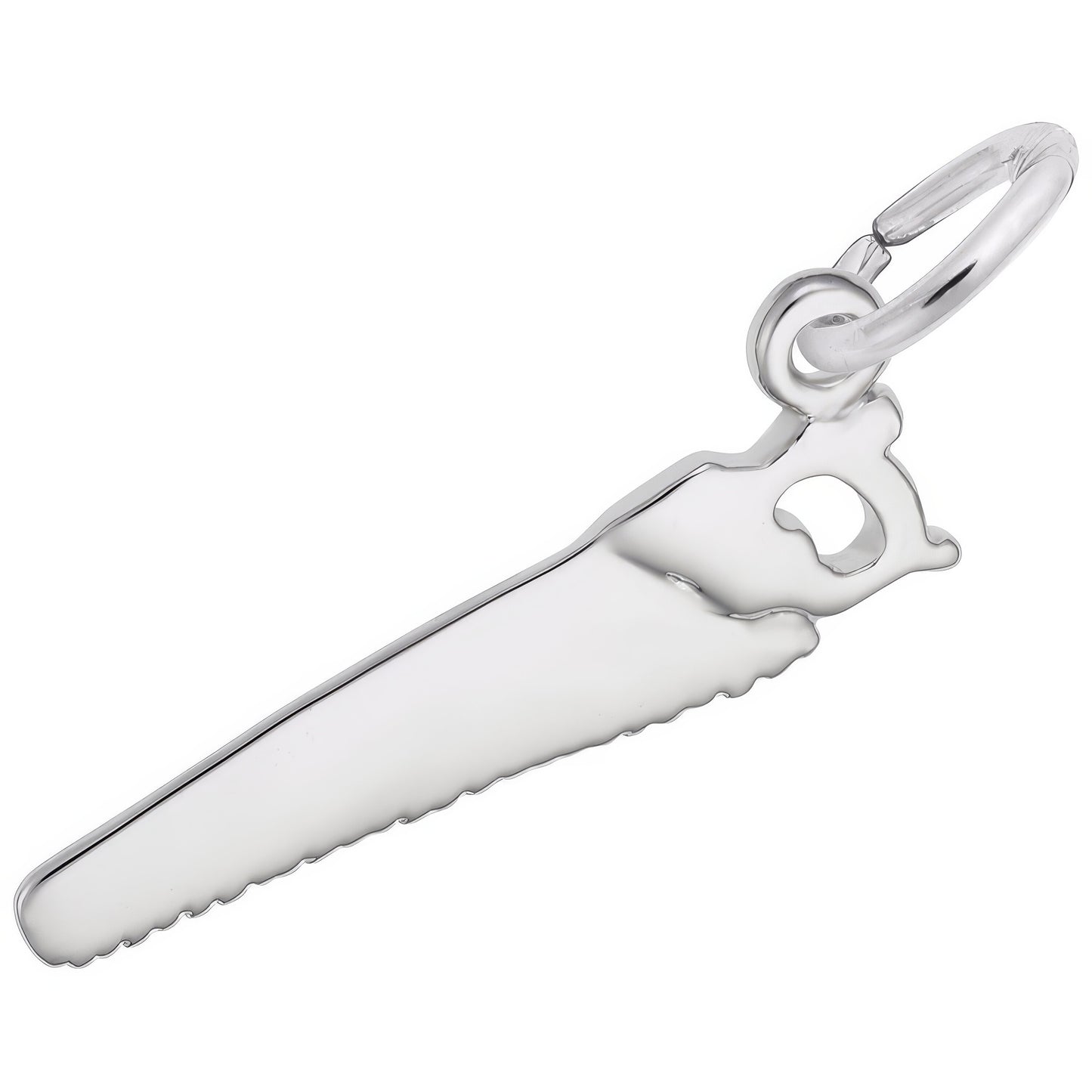 Hand Saw Charm - Metal - Sterling Silver