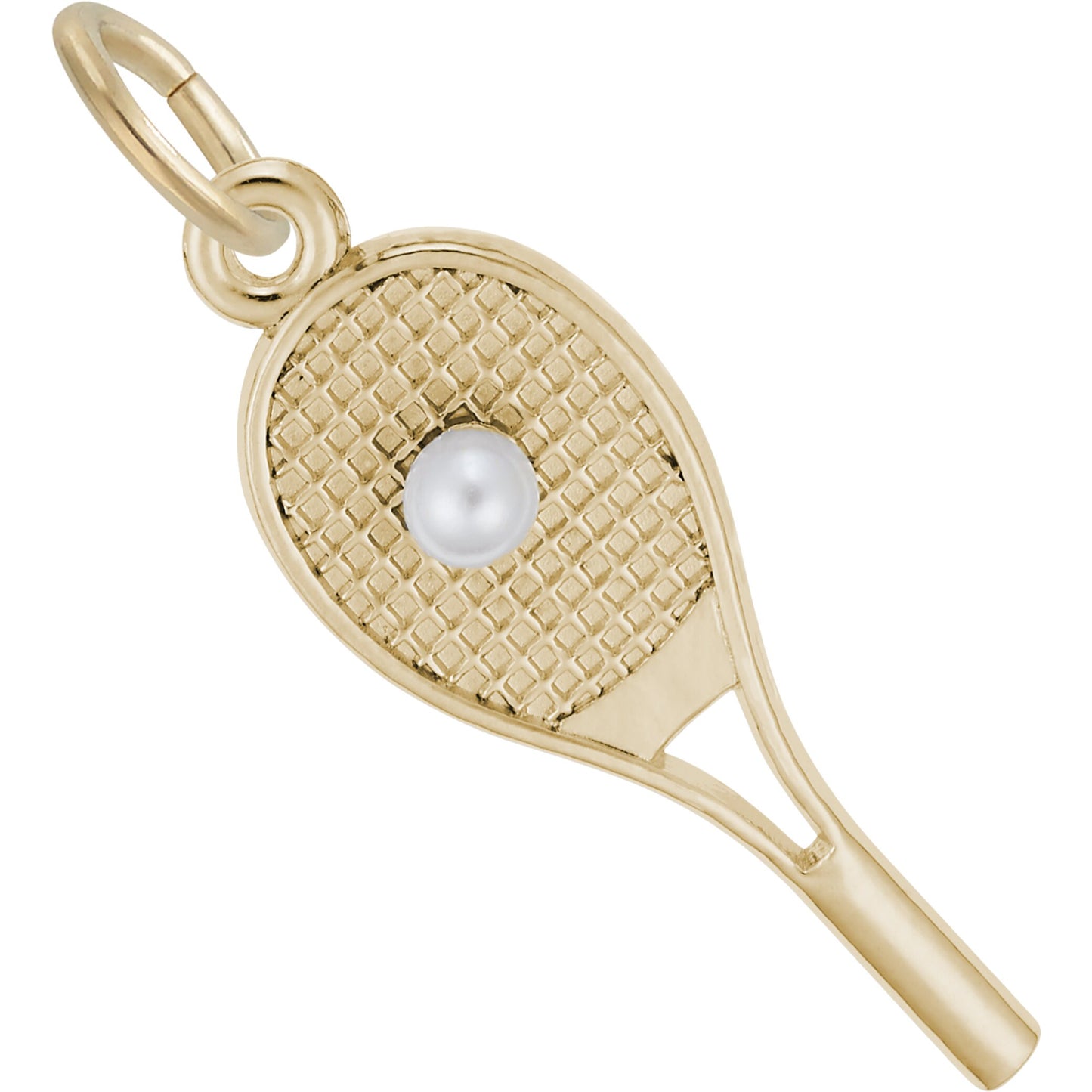 Sterling Silver Tennis Racquet Charm - 24mm x 9mm