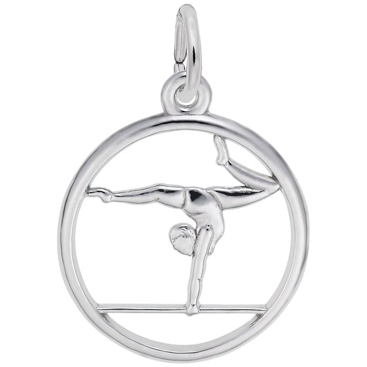 Sterling Silver Gymnast on Balance Beam Charm