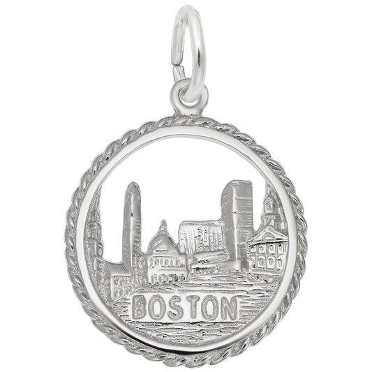 Sterling Silver Boston Skyline Charm