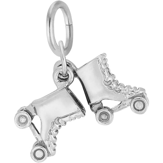 Sterling Silver Roller Skates Charm - 10mm x 8mm