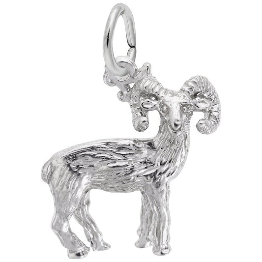 Big Horn Sheep Charm - Metal - Sterling Silver