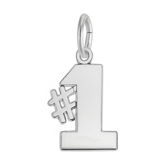 Number One Charm - Metal - Sterling Silver