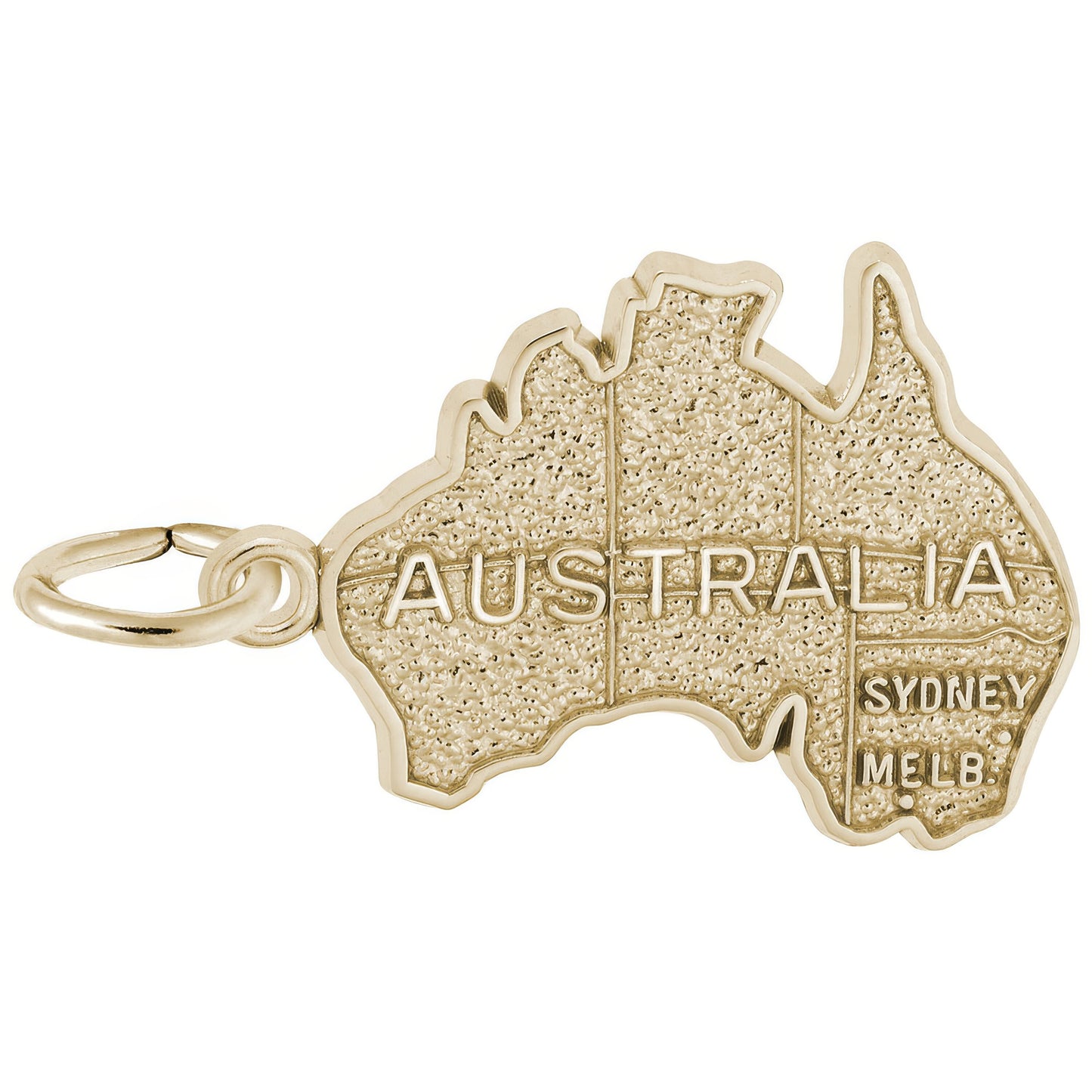 Australia Map Charm - Metal - Sterling Silver