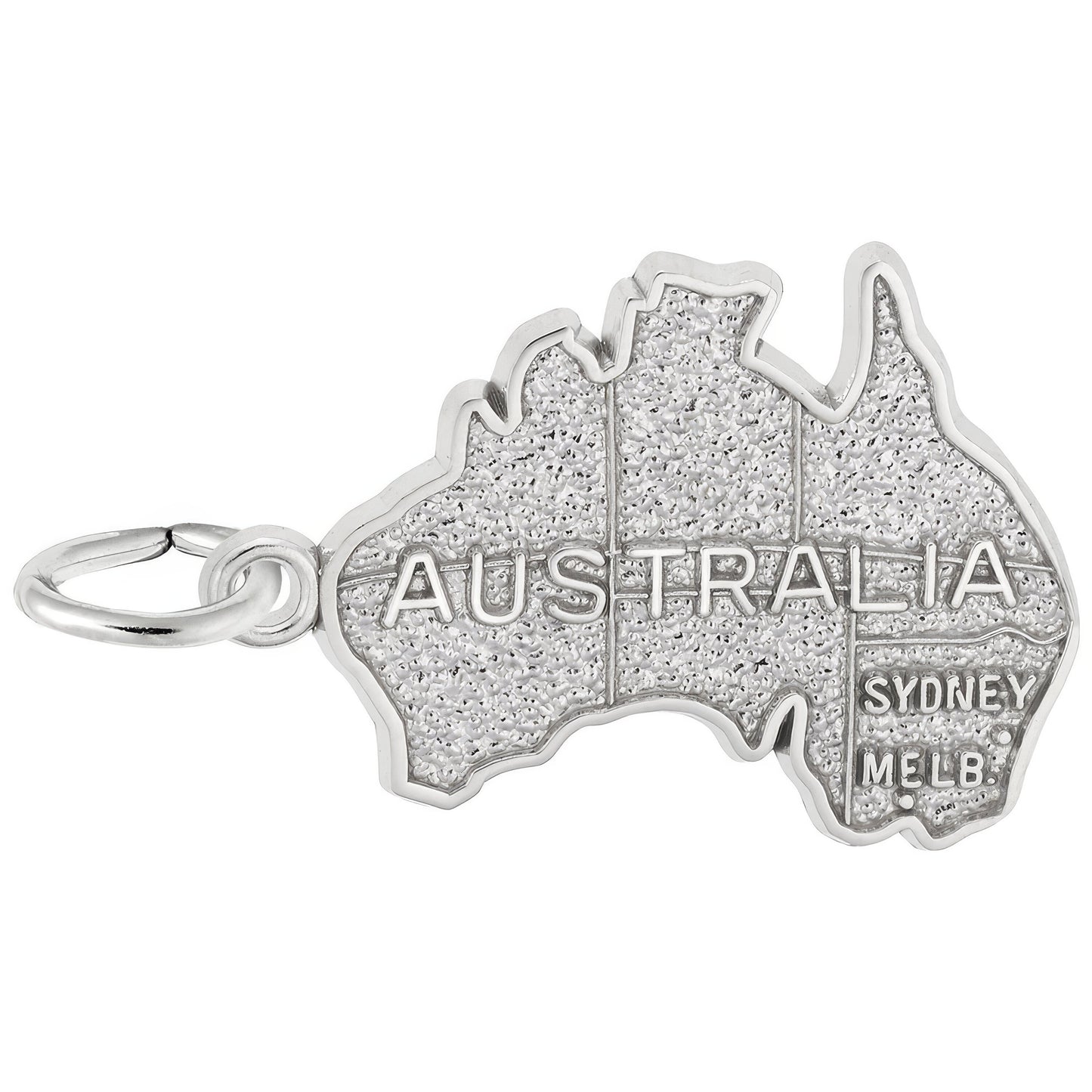 Australia Map Charm - Metal - Sterling Silver
