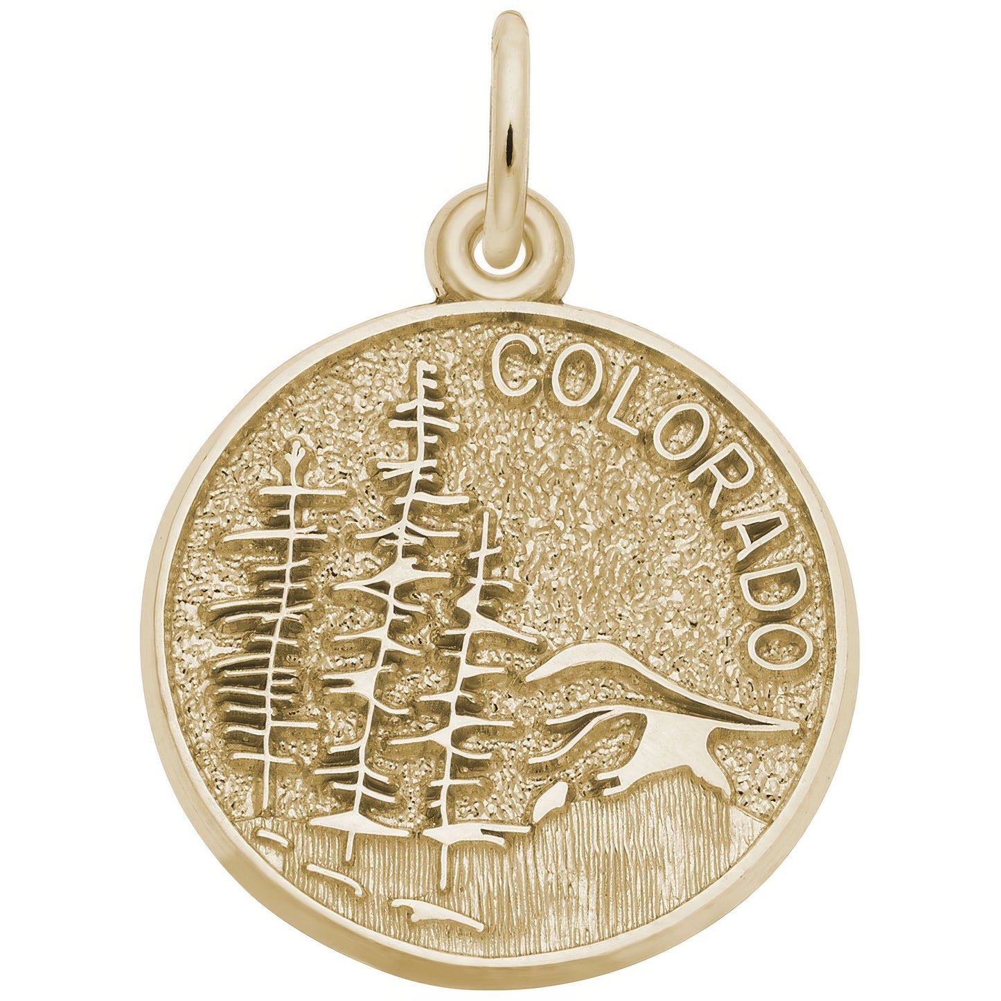 Colorado Mountain Scene Charm - Metal - Sterling Silver