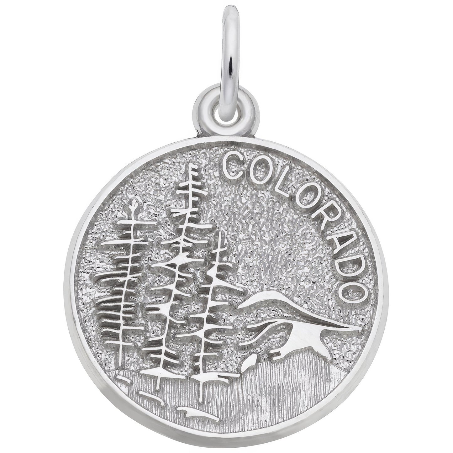 Colorado Mountain Scene Charm - Metal - Sterling Silver