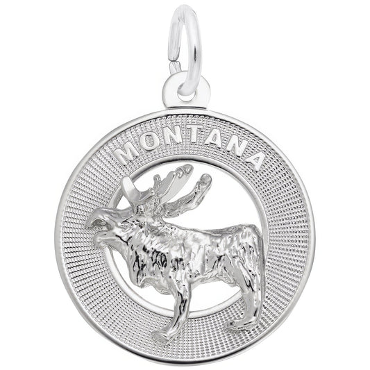 Montana Moose Ring Charm - Metal - Sterling Silver