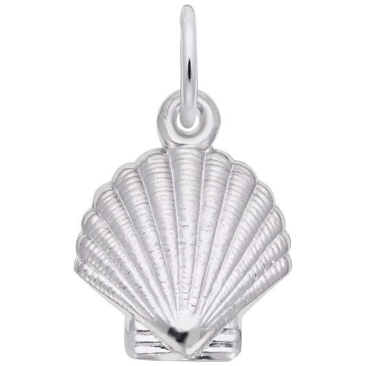 Sterling Silver Shell Charm - 13mm x 14mm