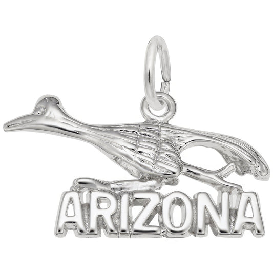 Sterling Silver Arizona Road Runner Charm - 11mm x 25mm