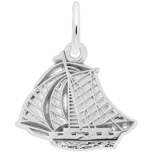Sailboat Charm, Sterling Silver
