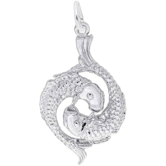 Pisces Charm, Sterling Silver