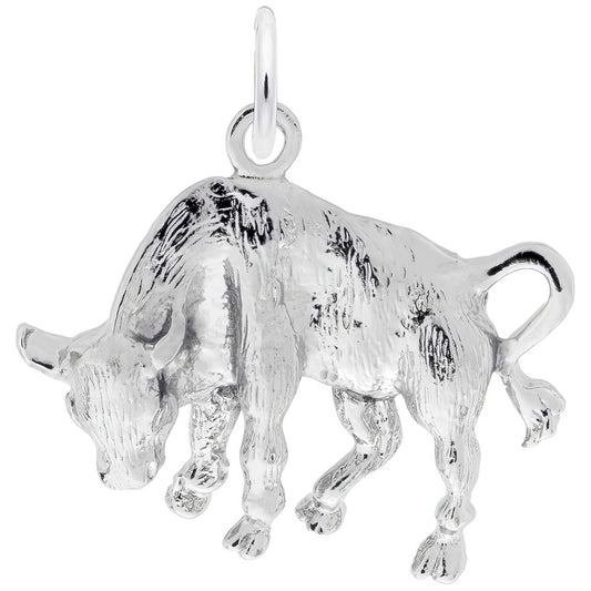Taurus Charm, Sterling Silver