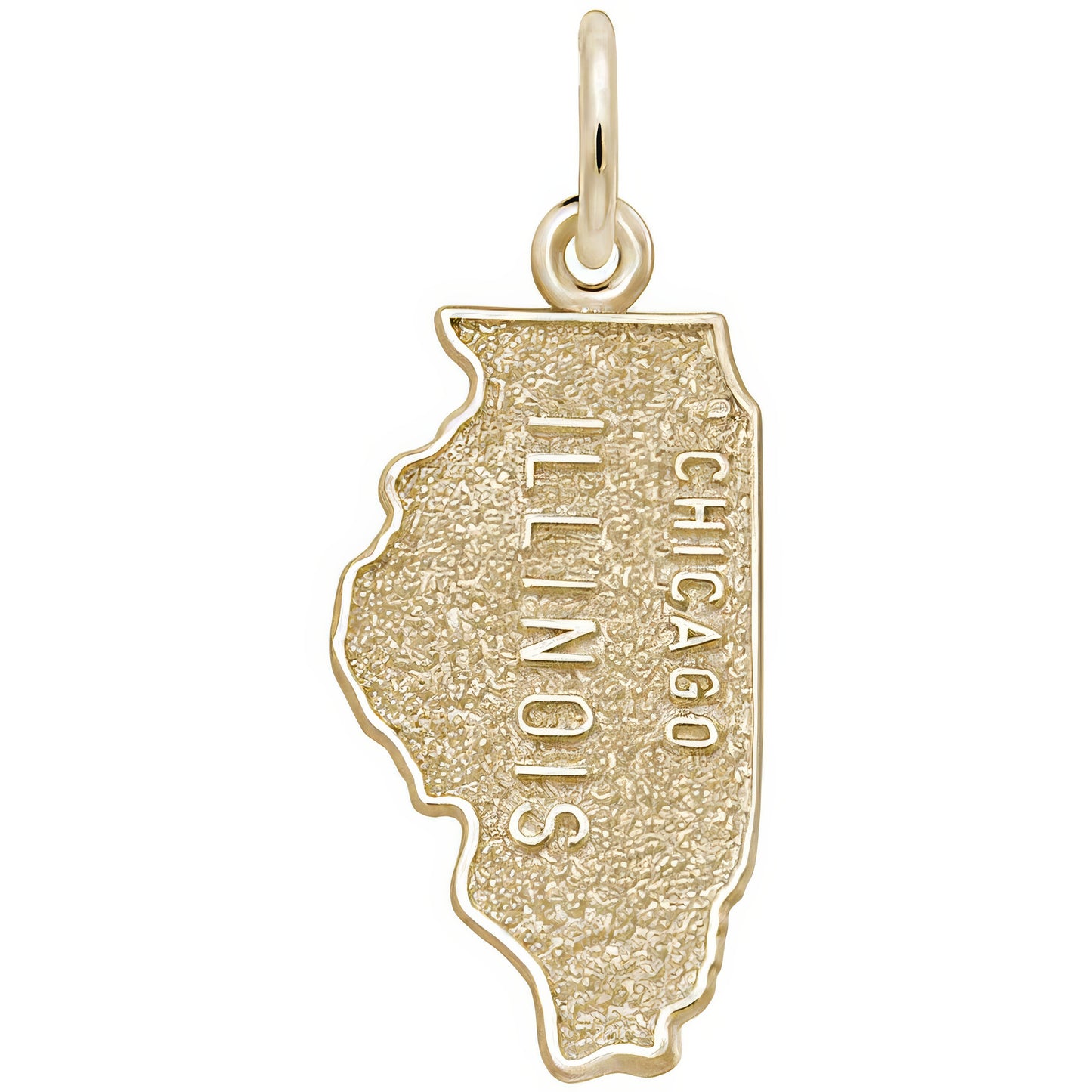 Chicago Illinois Map Charm - Metal - Sterling Silver