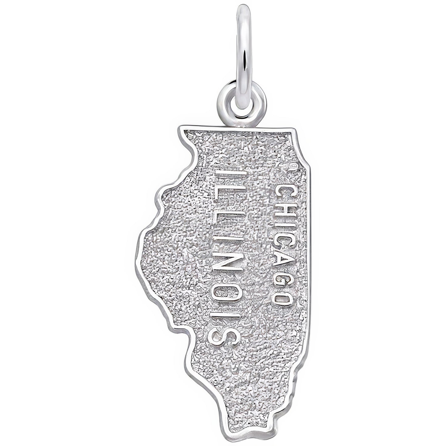 Chicago Illinois Map Charm - Metal - Sterling Silver