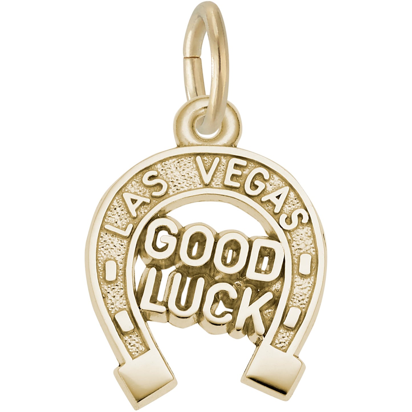 Las Vegas Good Luck Horseshoe Charm - Metal - Sterling Silver