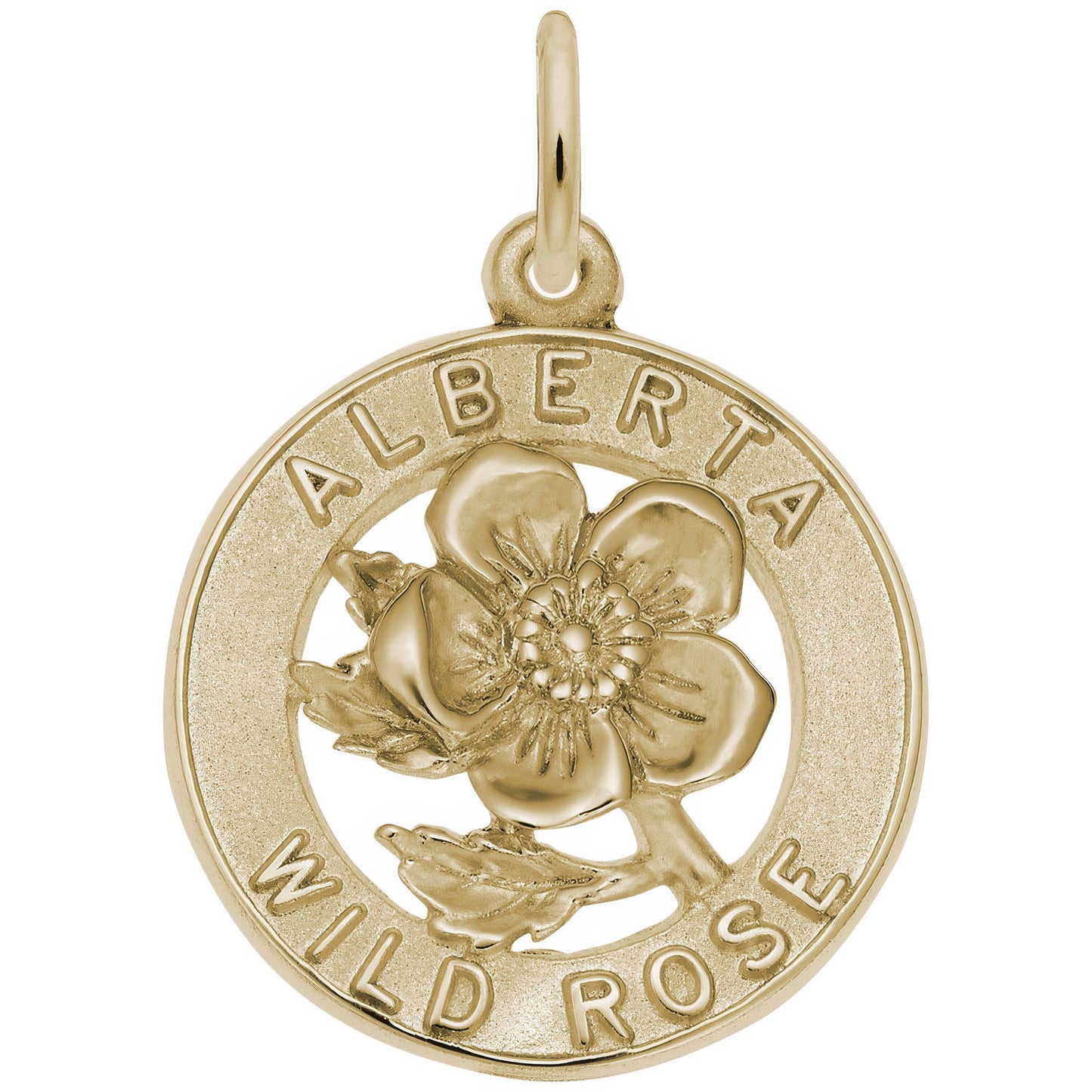 Alberta Wild Rose Charm - Metal - Sterling Silver
