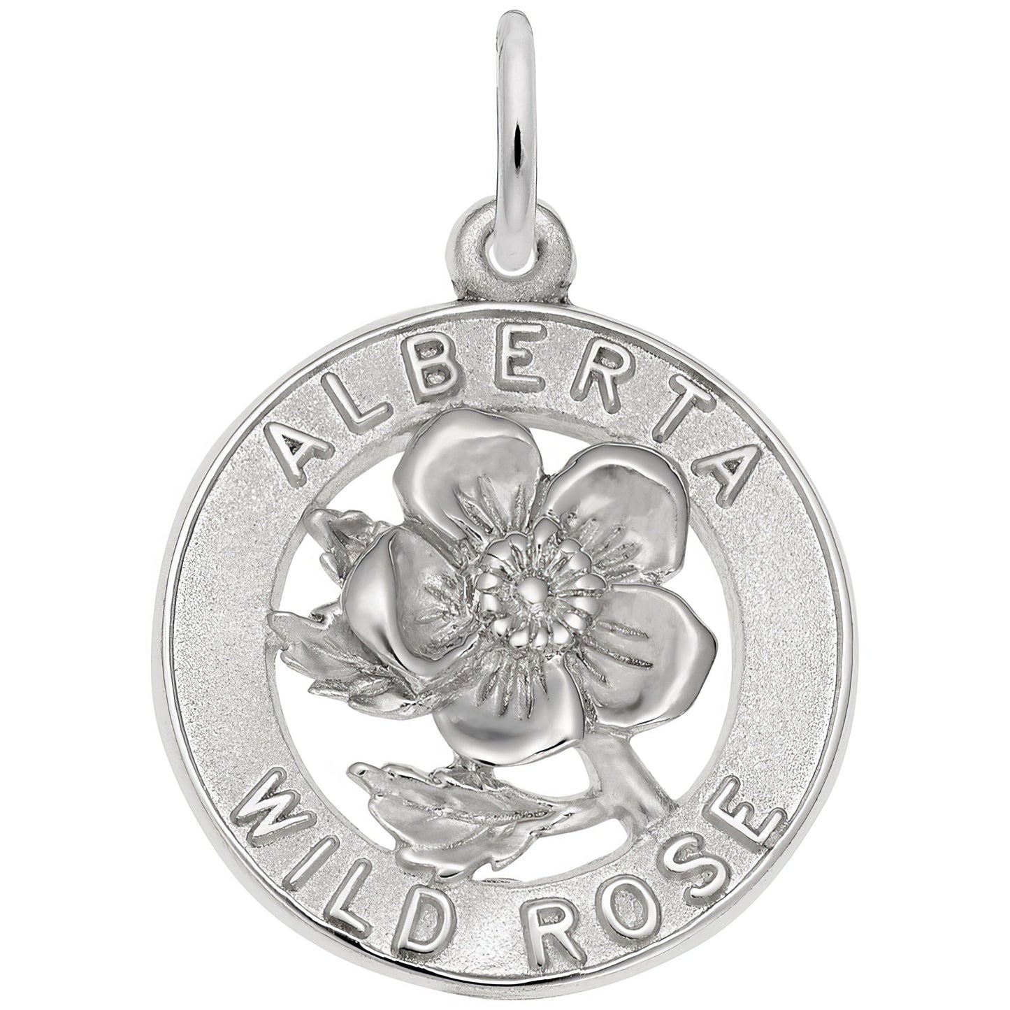Alberta Wild Rose Charm - Metal - Sterling Silver
