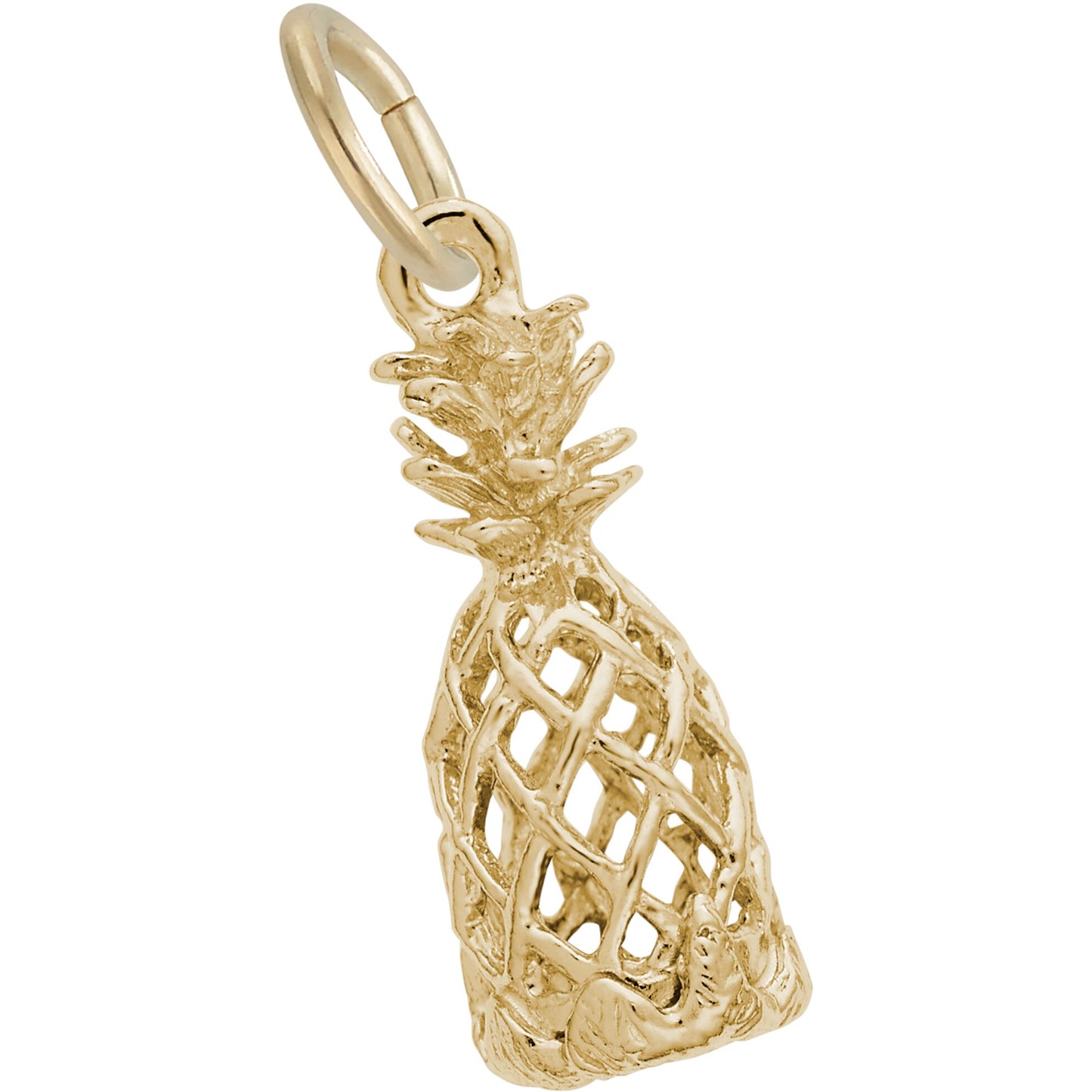 Hollow Pineapple Charm - Metal - Sterling Silver