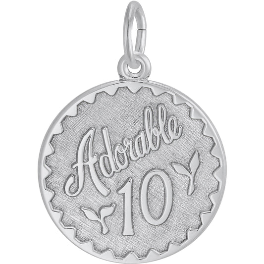 Adorable Ten Charm - Metal - Sterling Silver