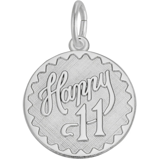 Happy Eleven Charm - Metal - Sterling Silver