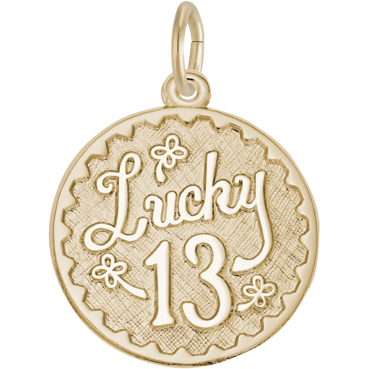 Sterling Silver Lucky 13 Charm - 20mm x 20mm