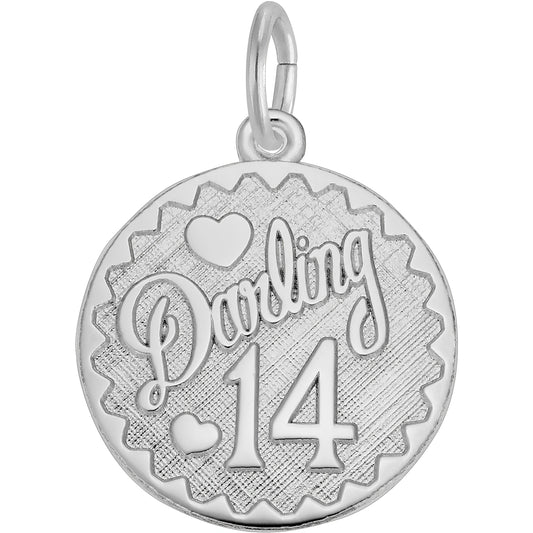 Darling Fourteen Charm - Metal - Sterling Silver