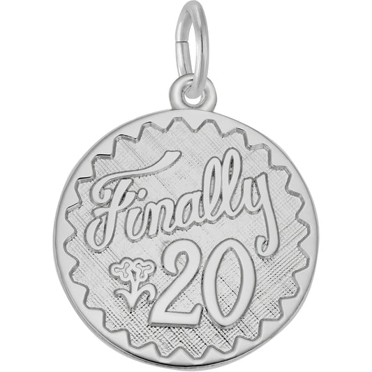 Finally Twenty Charm - Metal - Sterling Silver
