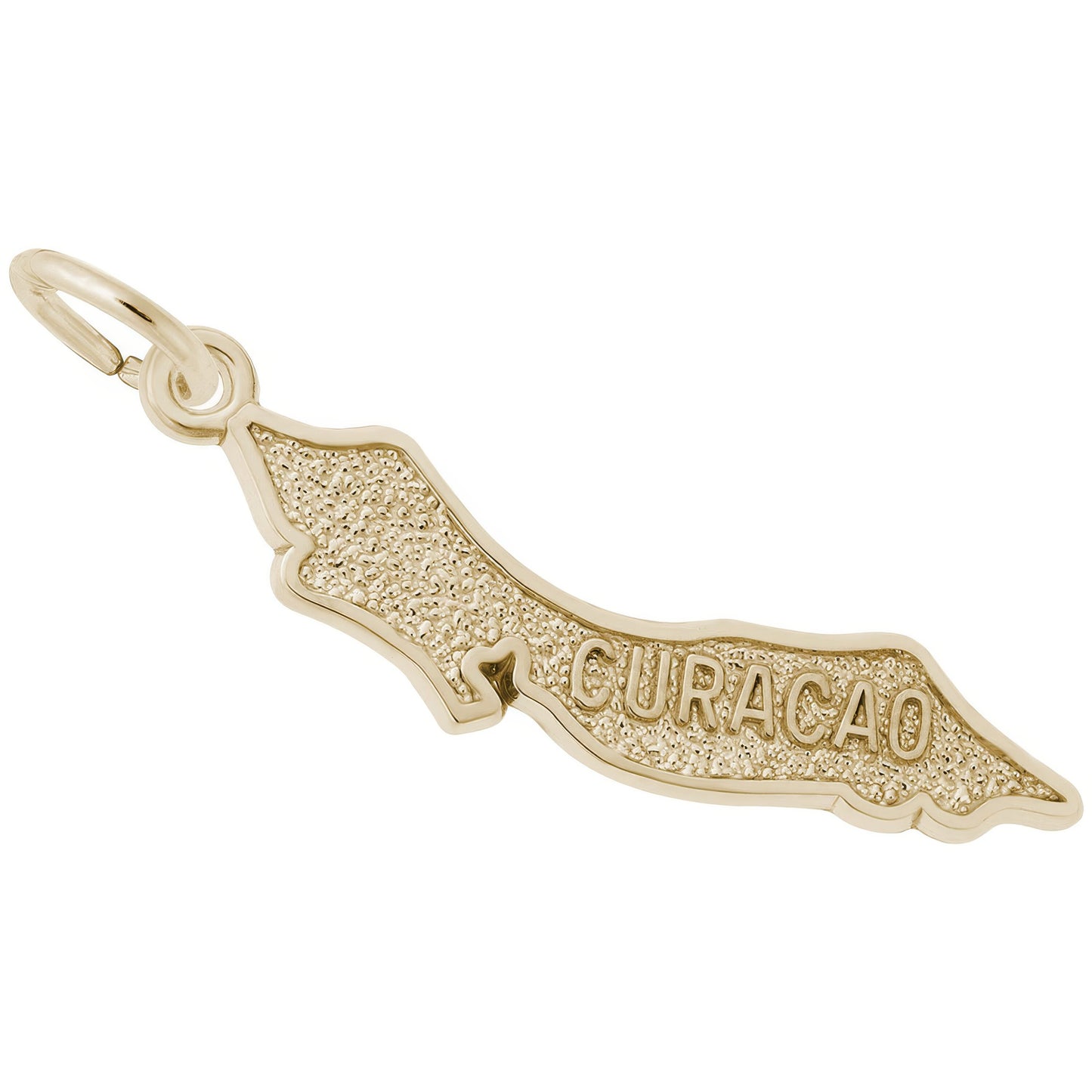 Curacao Map Charm - Metal - Sterling Silver